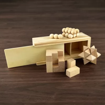 3-in-1 Wooden Brain Teaser
