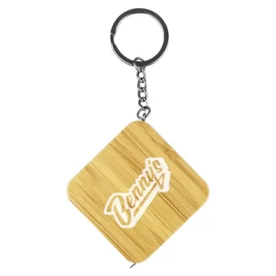 Bamboo Tape Measure Keyring