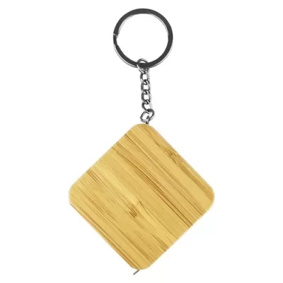 Bamboo Tape Measure Keyring