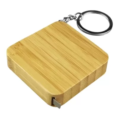 Bamboo Tape Measure Keyring