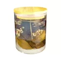 Floral Bamboo Lid Glass Candle