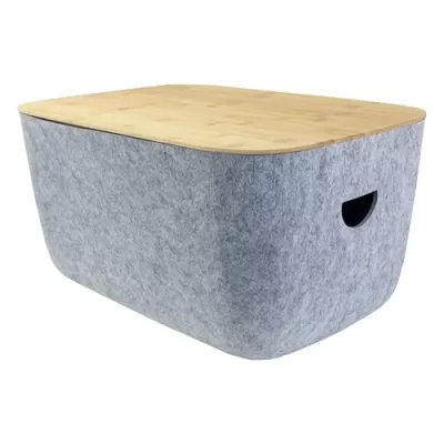Ava Bamboo Lid Felt Tub