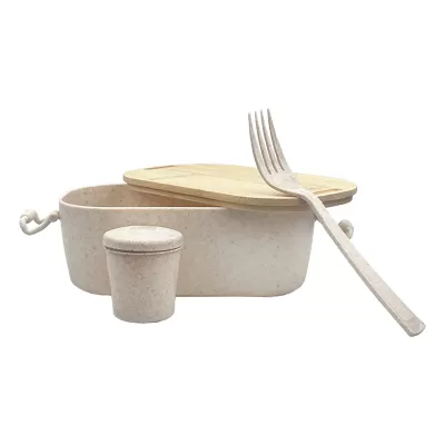 Handy Man Bamboo Lid Wheat Straw Lunch Box