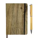 Wood Look Notebook and Pen Gift Set