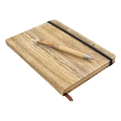 Wood Look Notebook and Pen Gift Set