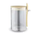 Overnight Oats Bamboo Lid Glass Container