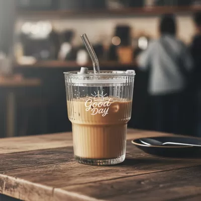 Puccino 350ml Glass Ice Coffee Cup