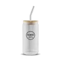 Olmos 550ml Bamboo Lid Glass Tumbler