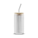 Olmos 550ml Bamboo Lid Glass Tumbler