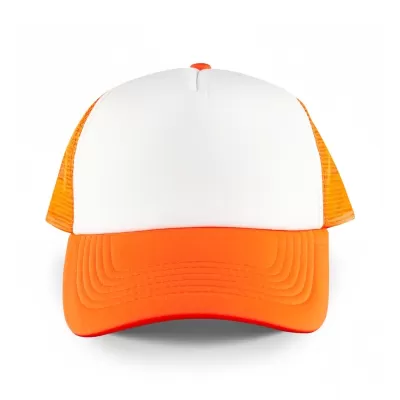 White Front 5 Panel Poly Mesh Trucker Cap