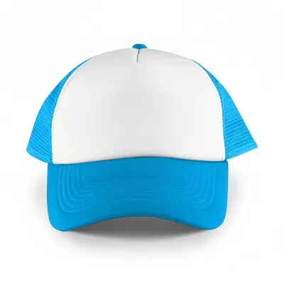 White Front 5 Panel Poly Mesh Trucker Cap