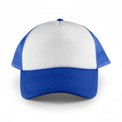 White Front 5 Panel Poly Mesh Trucker Cap