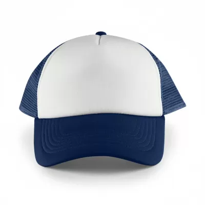 White Front 5 Panel Poly Mesh Trucker Cap