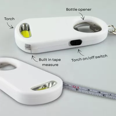 Smily ABS Torch Tape Bottle Opener Keyring