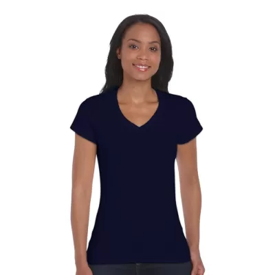 branded Softstyle Ladies' V-Neck T-Shirt, from our range of promotional Ladies Promotional T Shirts