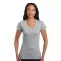 branded Softstyle Ladies' V-Neck T-Shirt, from our range of promotional Ladies Promotional T Shirts