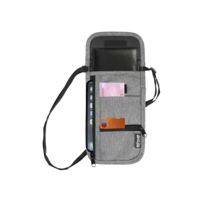 branded Ross Recycled Smart Poly Travel Pouch, from our range of promotional Travel Waist Bags