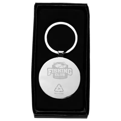 Circular Recycled Zinc Alloy Keyring with Bamboo