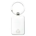 Recycled Rectangle Zinc Alloy Keyring with Bamboo