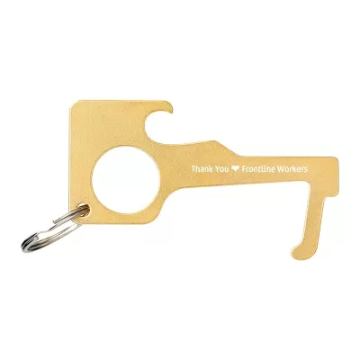 No Contact Brass Keyring