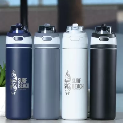 Elvin Recycled Stainless Flip Straw 900ml Drink Bottle