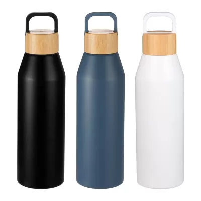Aspen Recycled 1L Aluminium Drink Bottle with Bamboo Lid 1L