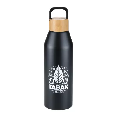 Aspen Recycled 1L Aluminium Drink Bottle with Bamboo Lid 1L