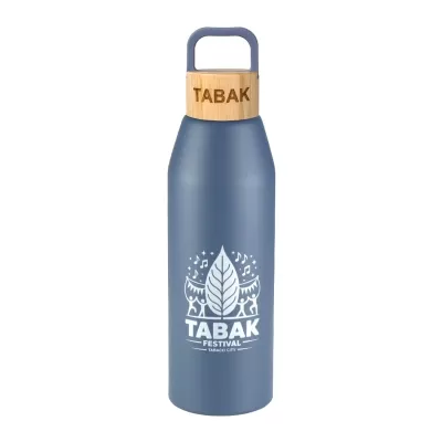Aspen Recycled 1L Aluminium Drink Bottle with Bamboo Lid 1L