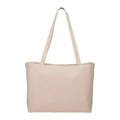 Zippered Shopper 340gsm Canvas Tote Bag