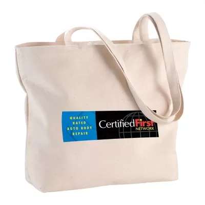 Zippered Shopper 340gsm Canvas Tote Bag