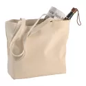 Zippered Shopper 340gsm Canvas Tote Bag