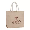 Herringbone Jute Tote Bag