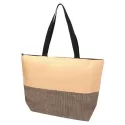Straw Large 21L Zipped Paper Tote Bag