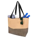 Straw Large 21L Zipped Paper Tote Bag
