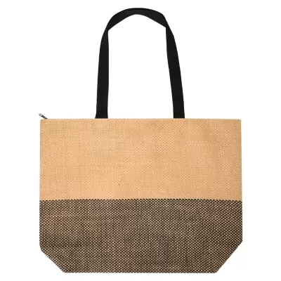 Straw Large 21L Zipped Paper Tote Bag