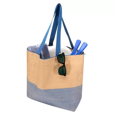 Straw Large 21L Zipped Paper Tote Bag