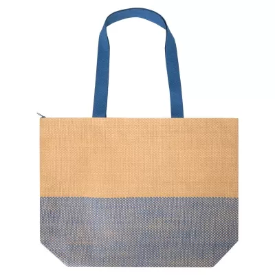 Straw Large 21L Zipped Paper Tote Bag