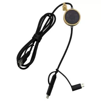Recycled 6-in-1 RPET Data Transfer Cable with Micro Adaptor