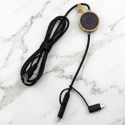 Recycled 6-in-1 RPET Data Transfer Cable with Micro Adaptor