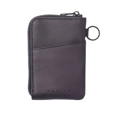 Thread Zipper Leather Wallet