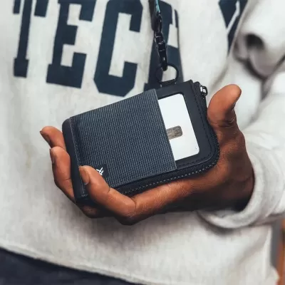 Thread Zipper Leather Wallet