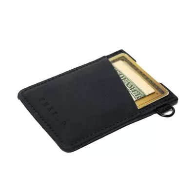 Thread Vertical Leather Wallet