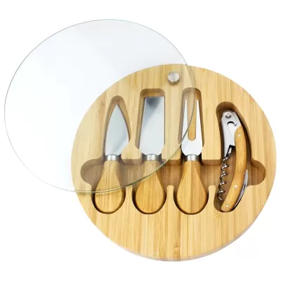Trekk Round Bamboo Cheese Set
