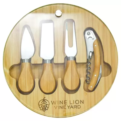 Trekk Round Bamboo Cheese Set