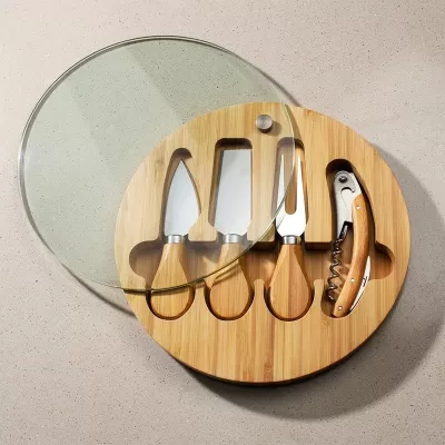 Trekk Round Bamboo Cheese Set