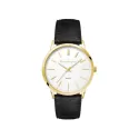 Mens Gold Dress Watch with Leather Strap