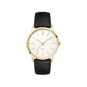 Mens Gold Dress Watch with Leather Strap