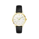 Ladies Gold Dress Watch with Leather Strap