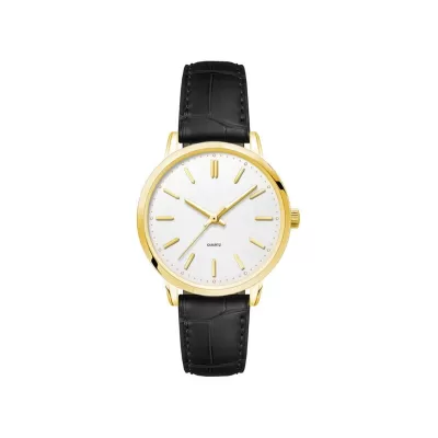 Ladies Gold Dress Watch with Leather Strap
