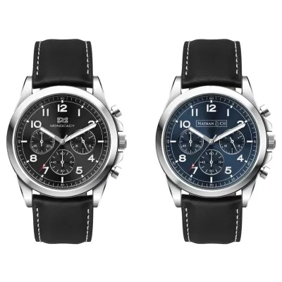 Chrono Unisex Watch with Black or Blue Dial